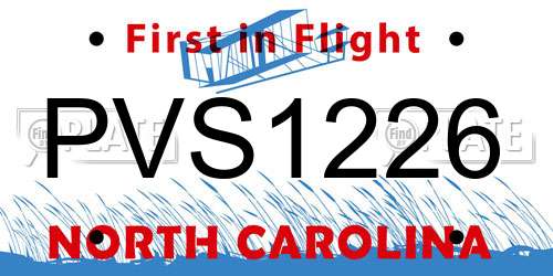 PVS1226 North Carolina License Plate