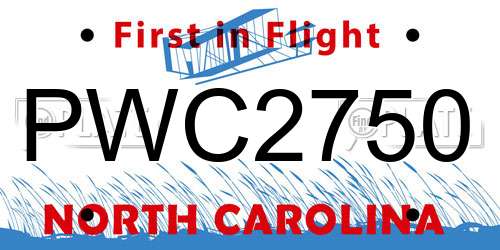 PWC2750 North Carolina License Plate