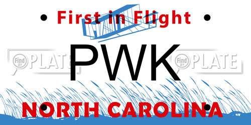PWK North Carolina License Plate