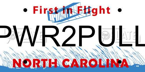 PWR2PULL North Carolina License Plate