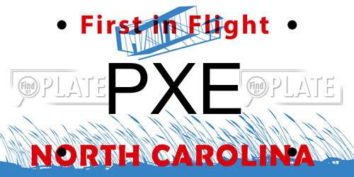 PXE North Carolina License Plate