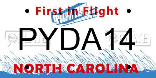 PYDA14 North Carolina License Plate