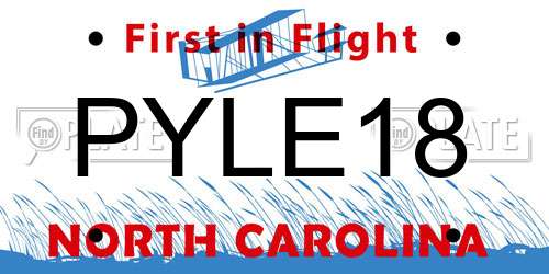 PYLE18 North Carolina License Plate
