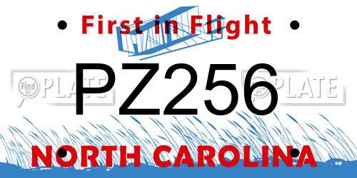 PZ256 North Carolina License Plate