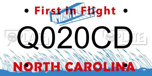 Q020CD North Carolina License Plate