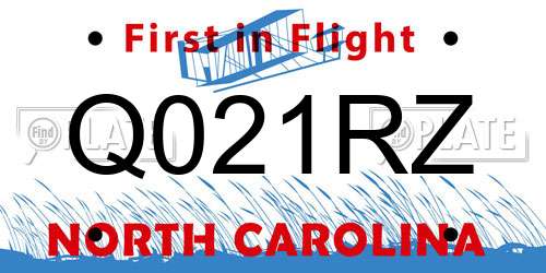 Q021RZ North Carolina License Plate