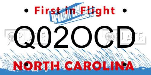 Q02OCD North Carolina License Plate