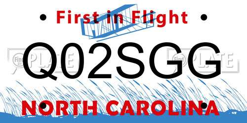 Q02SGG North Carolina License Plate