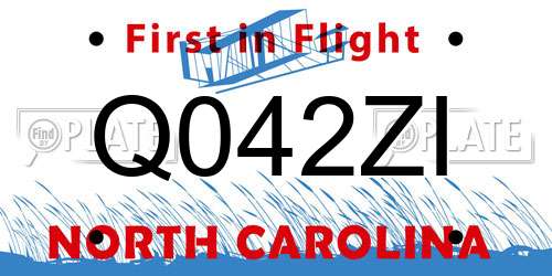 Q042ZI North Carolina License Plate