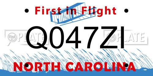 Q047ZI North Carolina License Plate