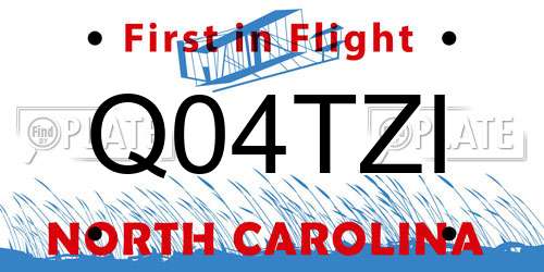 Q04TZI North Carolina License Plate