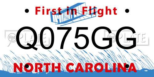 Q075GG North Carolina License Plate
