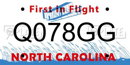 Q078GG North Carolina License Plate
