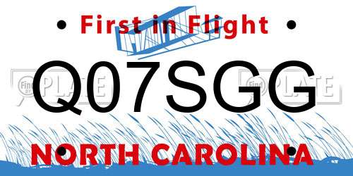 Q07SGG North Carolina License Plate