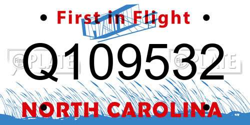 Q109532 North Carolina License Plate