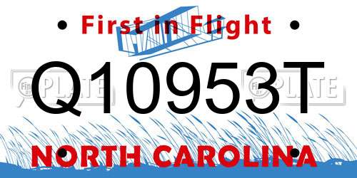 Q10953T North Carolina License Plate