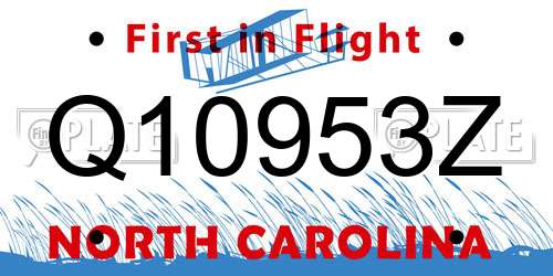 Q10953Z North Carolina License Plate