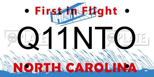 Q11NTO North Carolina License Plate