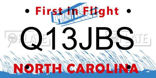 Q13JBS North Carolina License Plate