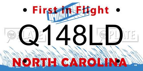 Q148LD North Carolina License Plate