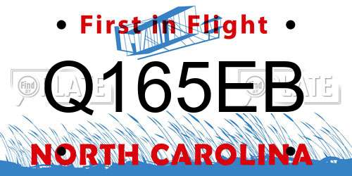 Q165EB North Carolina License Plate
