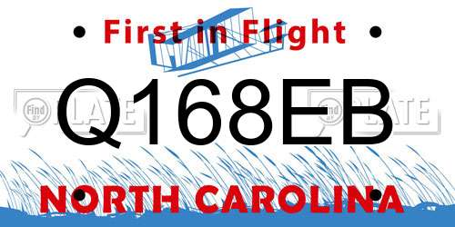 Q168EB North Carolina License Plate