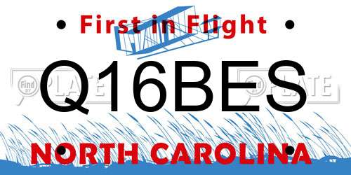 Q16BES North Carolina License Plate