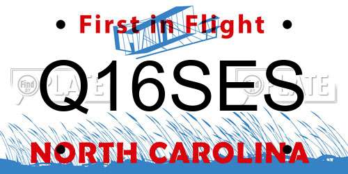 Q16SES North Carolina License Plate