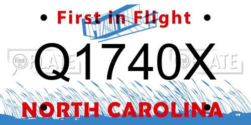 Q1740X North Carolina License Plate