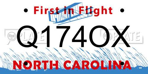 Q174OX North Carolina License Plate