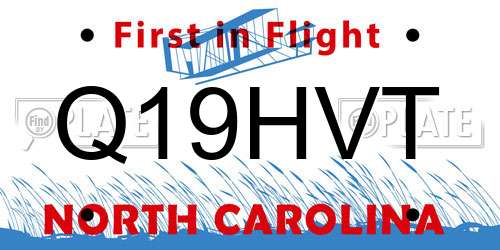 Q19HVT North Carolina License Plate