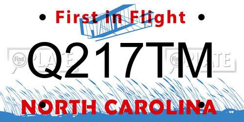 Q217TM North Carolina License Plate