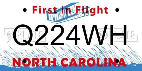 Q224WH North Carolina License Plate