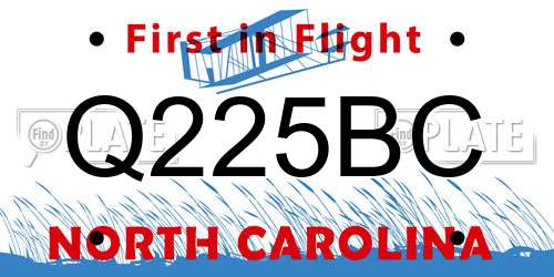 Q225BC North Carolina License Plate