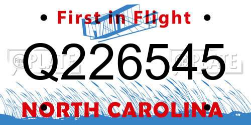 Q226545 North Carolina License Plate