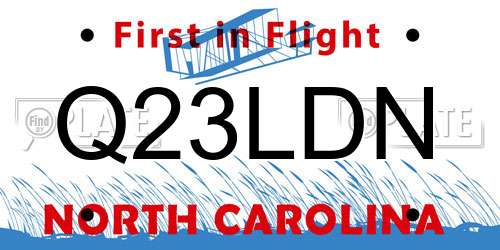Q23LDN North Carolina License Plate
