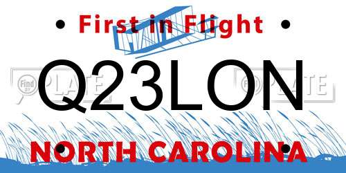 Q23LON North Carolina License Plate