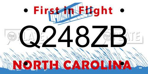 Q248ZB North Carolina License Plate