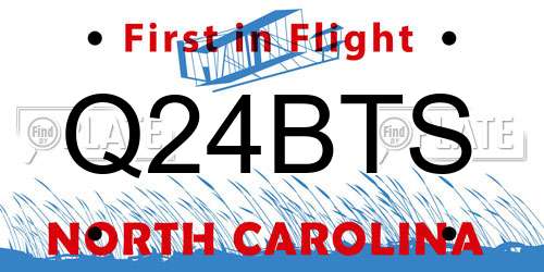Q24BTS North Carolina License Plate