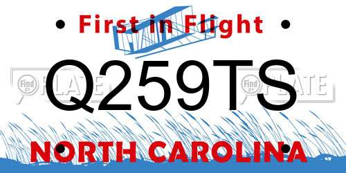 Q259TS North Carolina License Plate