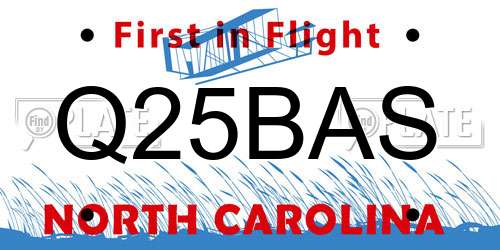 Q25BAS North Carolina License Plate
