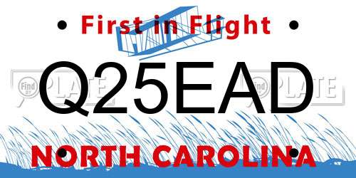 Q25EAD North Carolina License Plate
