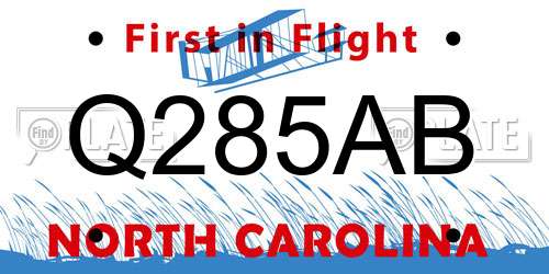 Q285AB North Carolina License Plate