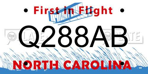Q288AB North Carolina License Plate