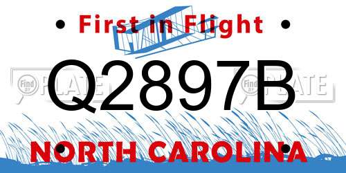 Q2897B North Carolina License Plate