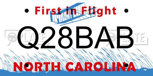 Q28BAB North Carolina License Plate