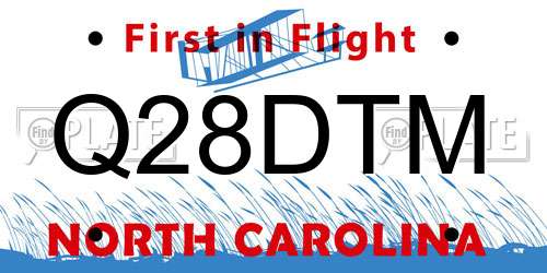 Q28DTM North Carolina License Plate