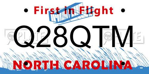 Q28QTM North Carolina License Plate