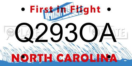 Q293OA North Carolina License Plate