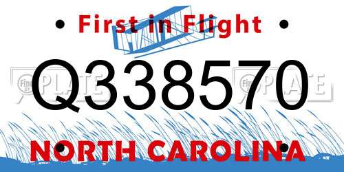 Q338570 North Carolina License Plate
